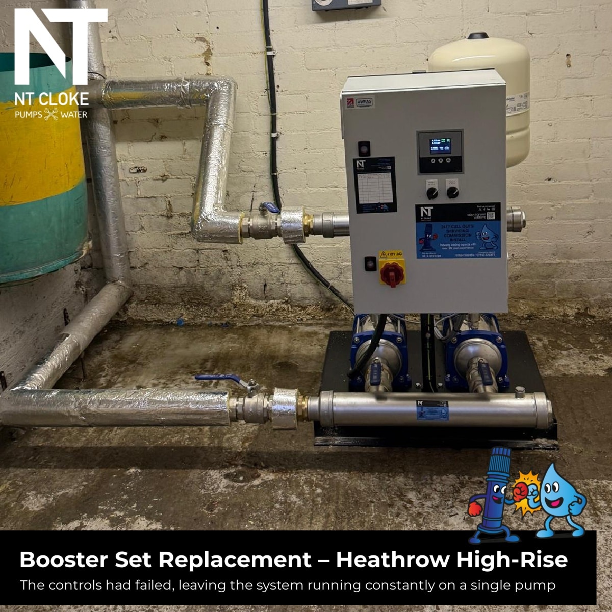 Booster-Set-Replacement-Heathrow-High-Rise NT Cloke Pumps and Water