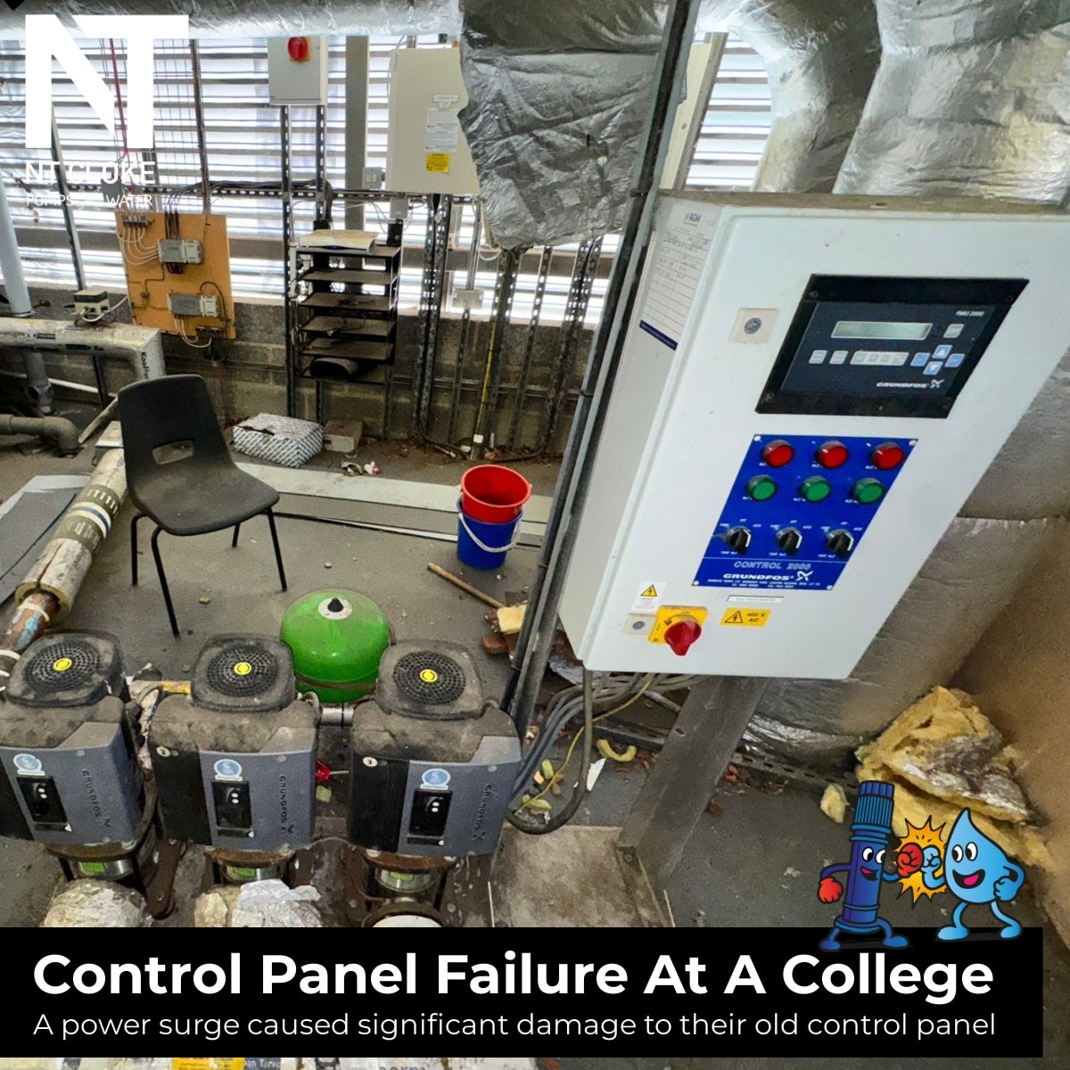 Control Panel Failure At A College NT Cloke Pumps And Water UK