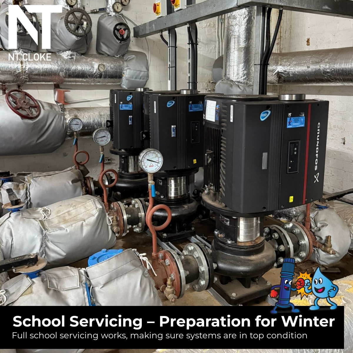 School-Servicing-Preparation-for-winter NT Cloke Pumps and Water UK