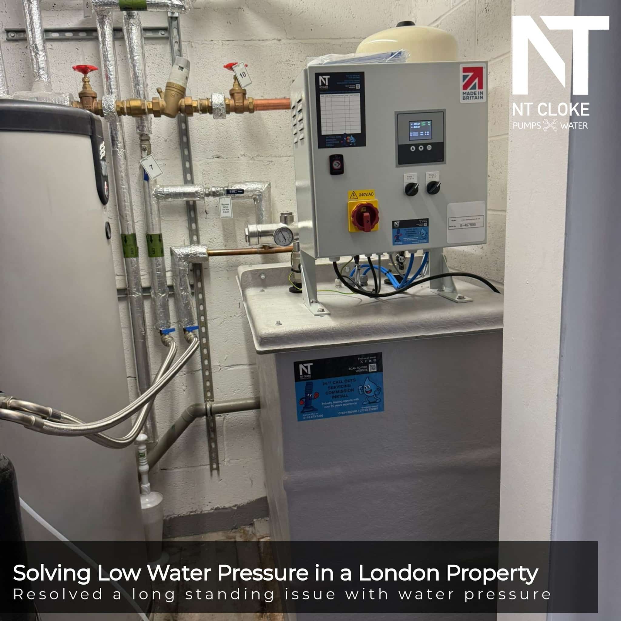 Solving-Low-Water-Pressure-In-London-Property NT Cloke Pumps and Water UK