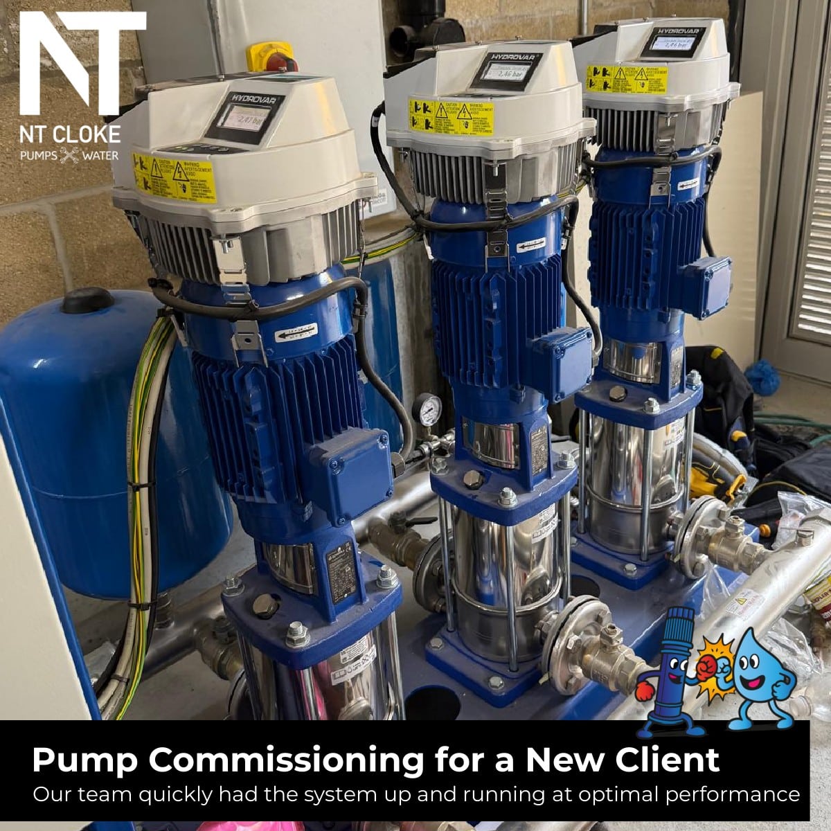 Pump Commissioning for a new client NT Cloke Pumps and Water UK