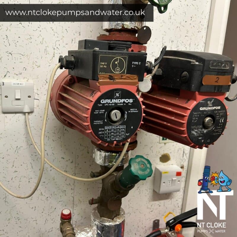 New Lowara Twin Head Heating Circular Installation Before