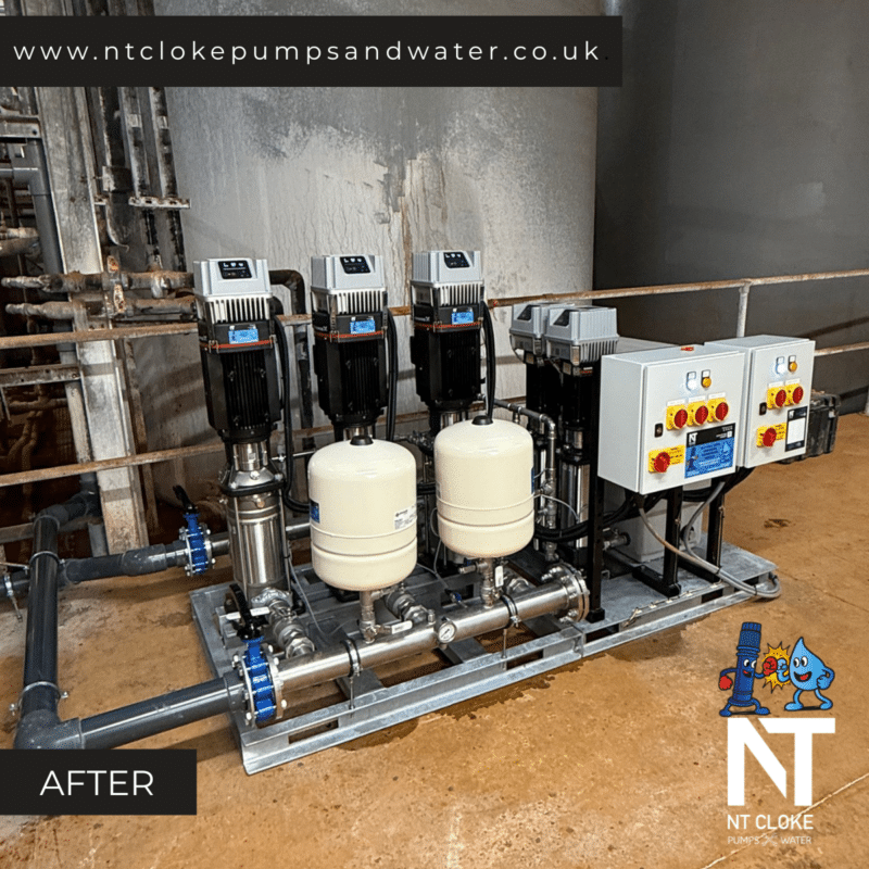 Booster Set Upgrade – Severn Trent Process System Protected NT Cloke Pumps and Water