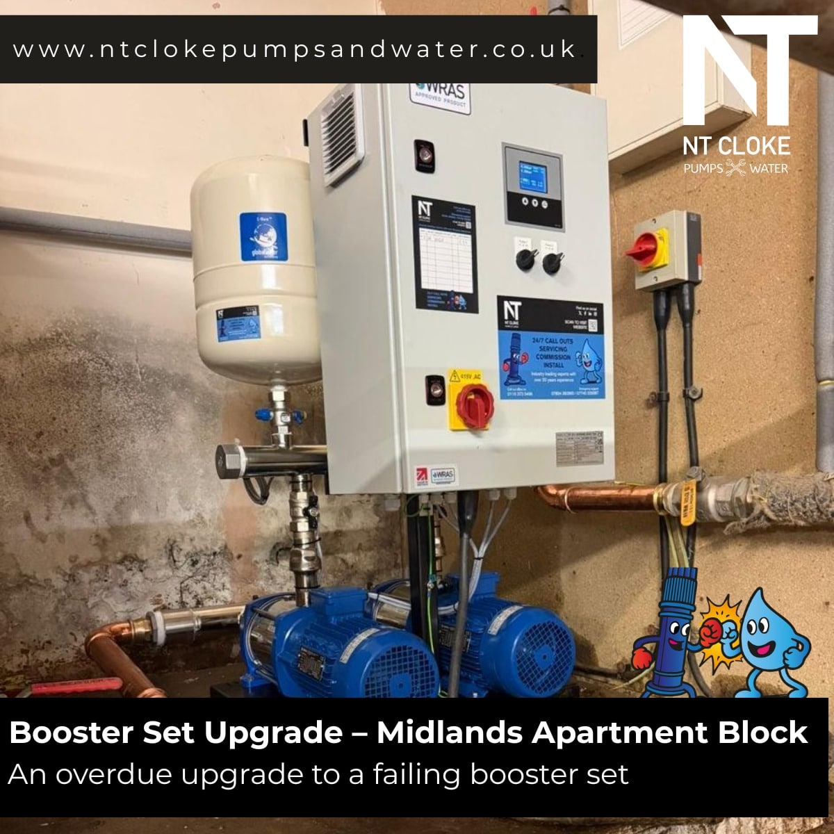 Booster Set Upgrade Midlands Apartment Block NT Cloke pumps and water