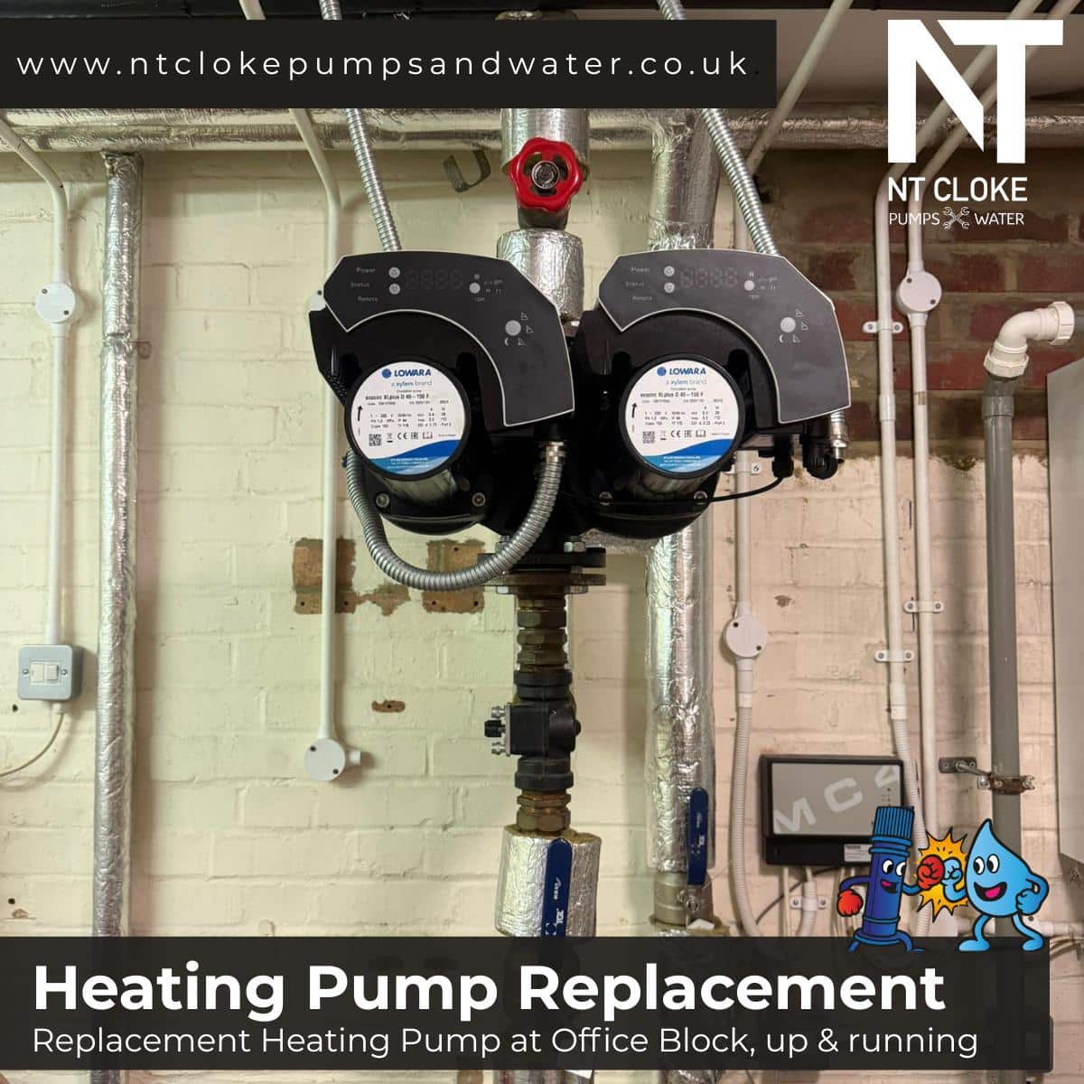 Heating-Pump-Replacement-Office-Block NT Cloke Pumps and Water UK