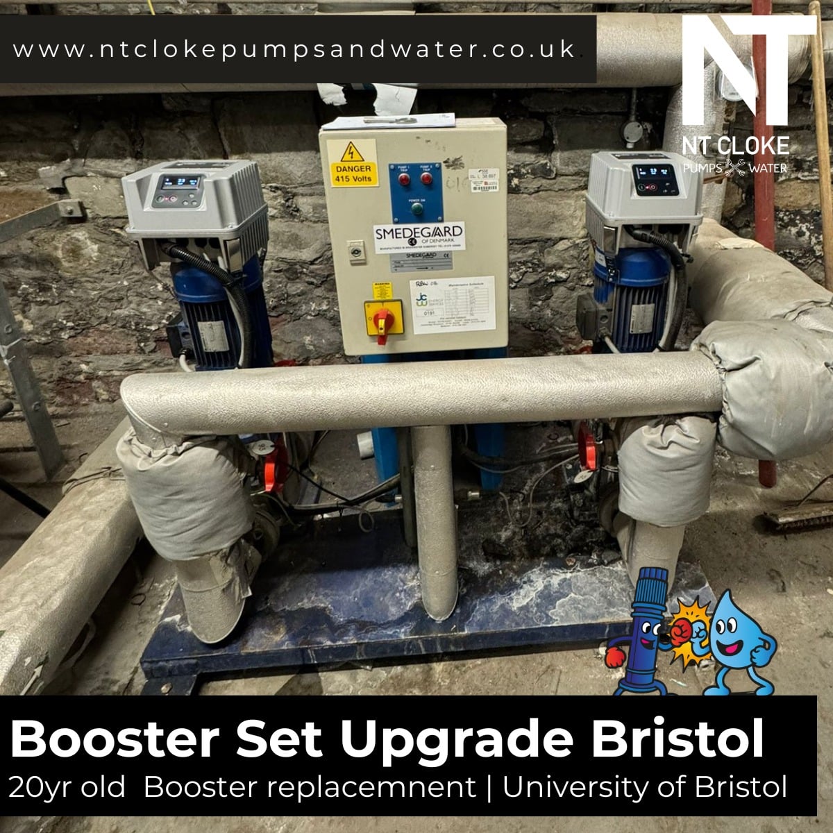 Booster Set Upgrade Bristol University NT Cloke Pumps & Water UK