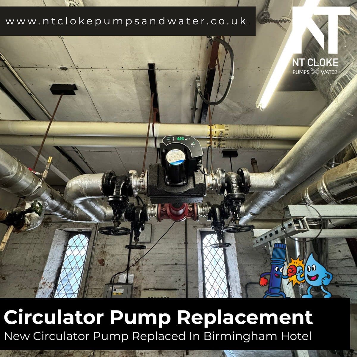 Circulator Pump Replacement Birmingham Hotel NT Cloke Pumps & Water UK