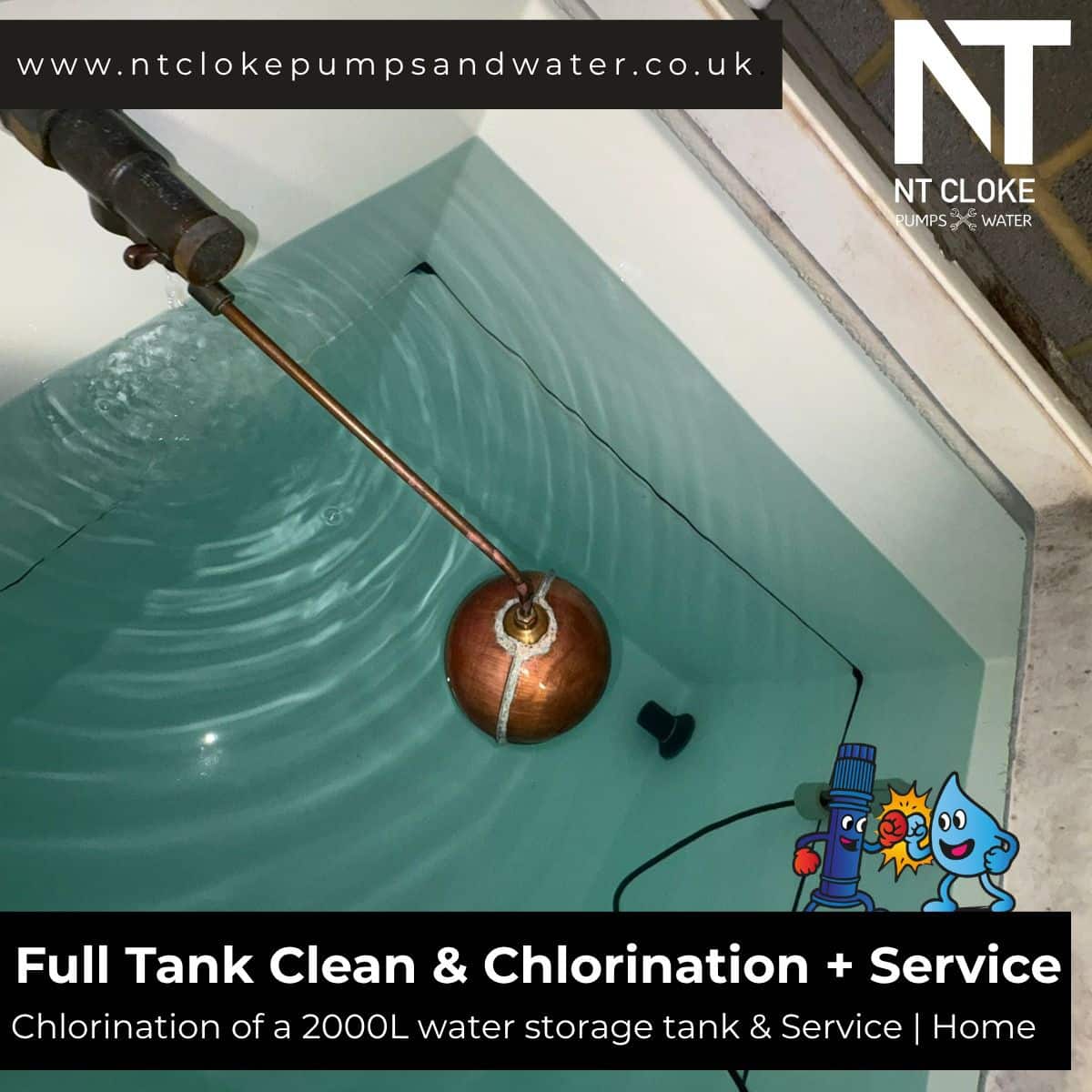 Full Tank Chlorination And Service Residential Property NT Cloke Pumps & Water UK