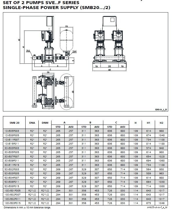 Lowara SMB20 5SVE03 Booster Set 240V