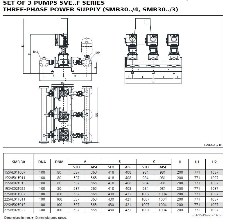 Lowara SMB30 15SVE02F015 Booster Set 415V