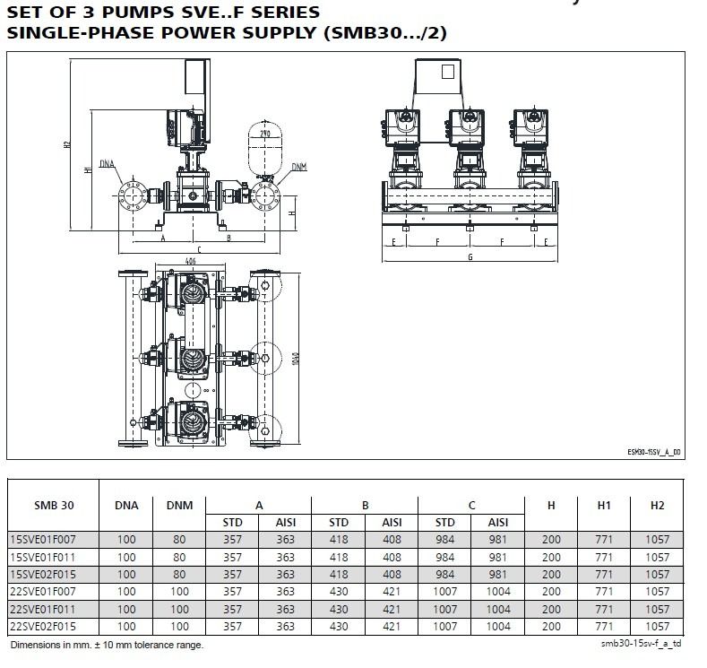 Lowara SMB30 22SVE01F007 Booster Set 240V