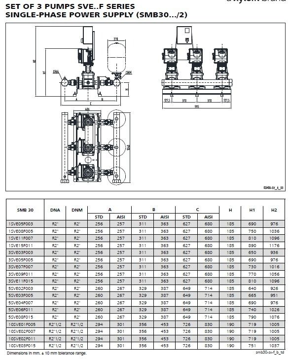 Lowara SMB30 5SVE08F015 Booster Set 240V