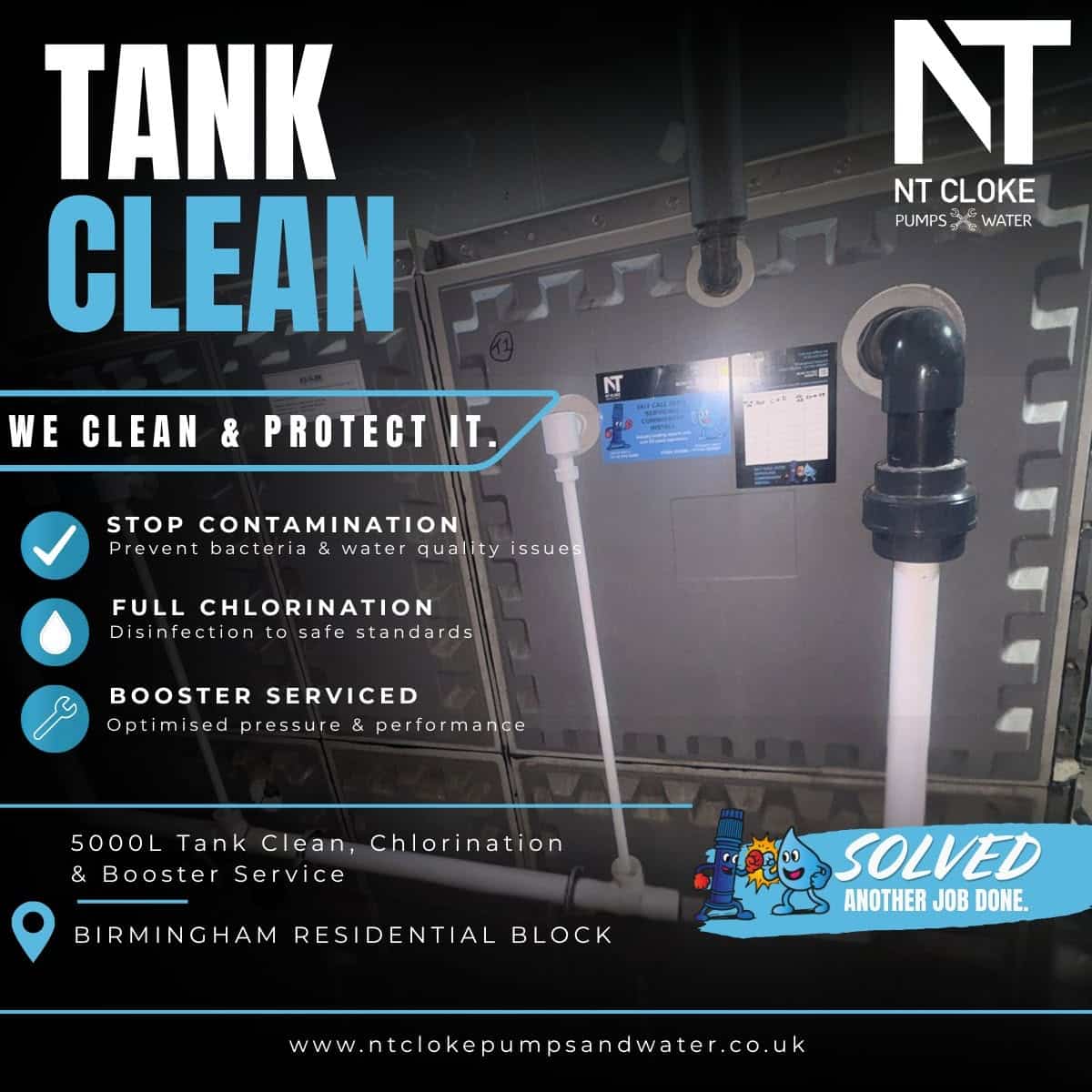5000L Tank Clean, Chlorination & Booster Service | Birmingham Residential Block