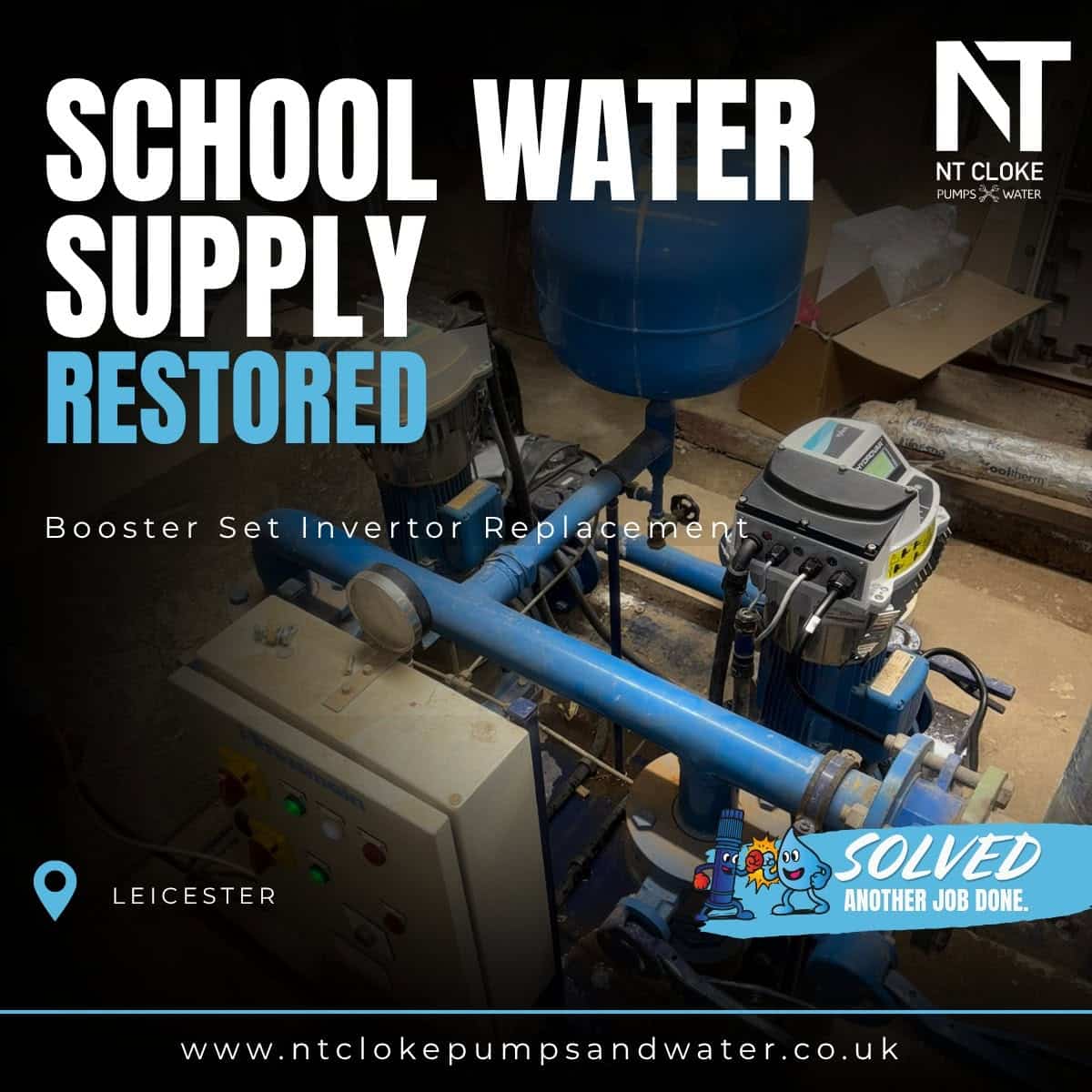 Booster Set Inverter Replacement at Leicester School | NT Cloke Pumps & Water