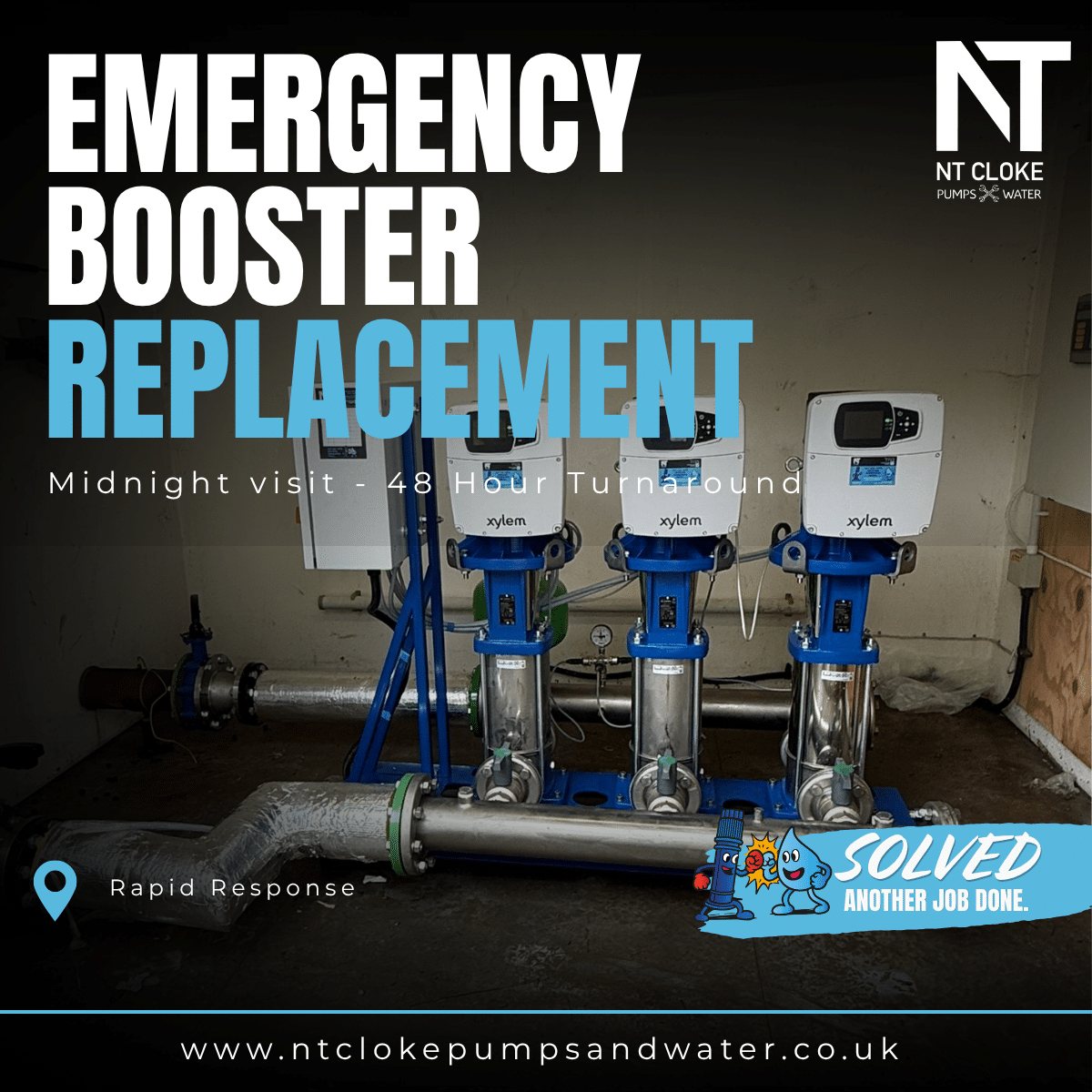 Emergency Booster Set Replacement | Rapid Response Commercial Pump Engineers | NT Cloke Pumps & Water