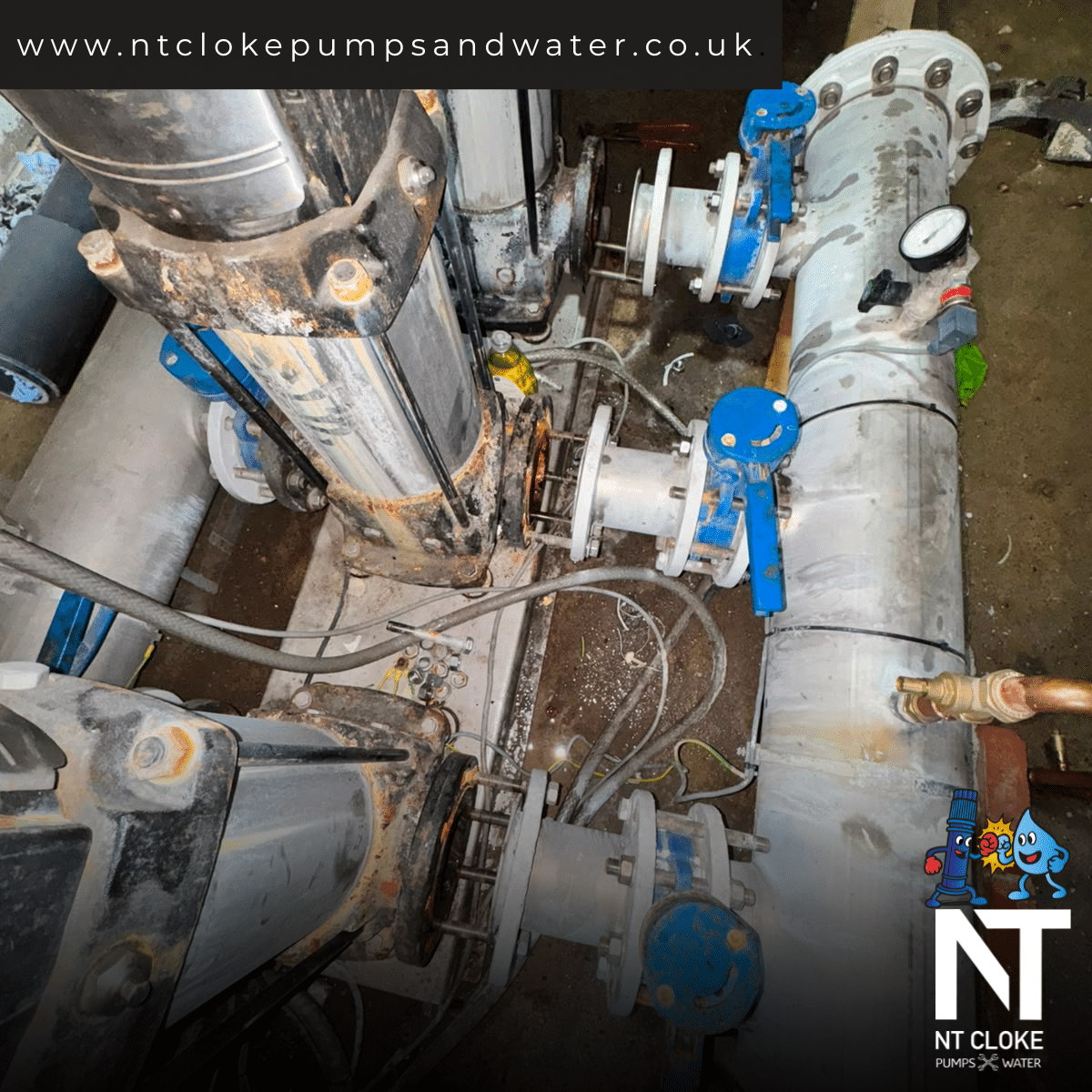 Three Pump Booster Set Overhaul Leeds | Water Pressure Repairs | NT Cloke Pumps & Water